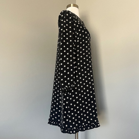 J.Crew Collection Star Print Casual Dress Silk Cocktail Long Sleeve H0085 SZ 8 M - Picture 9 of 15